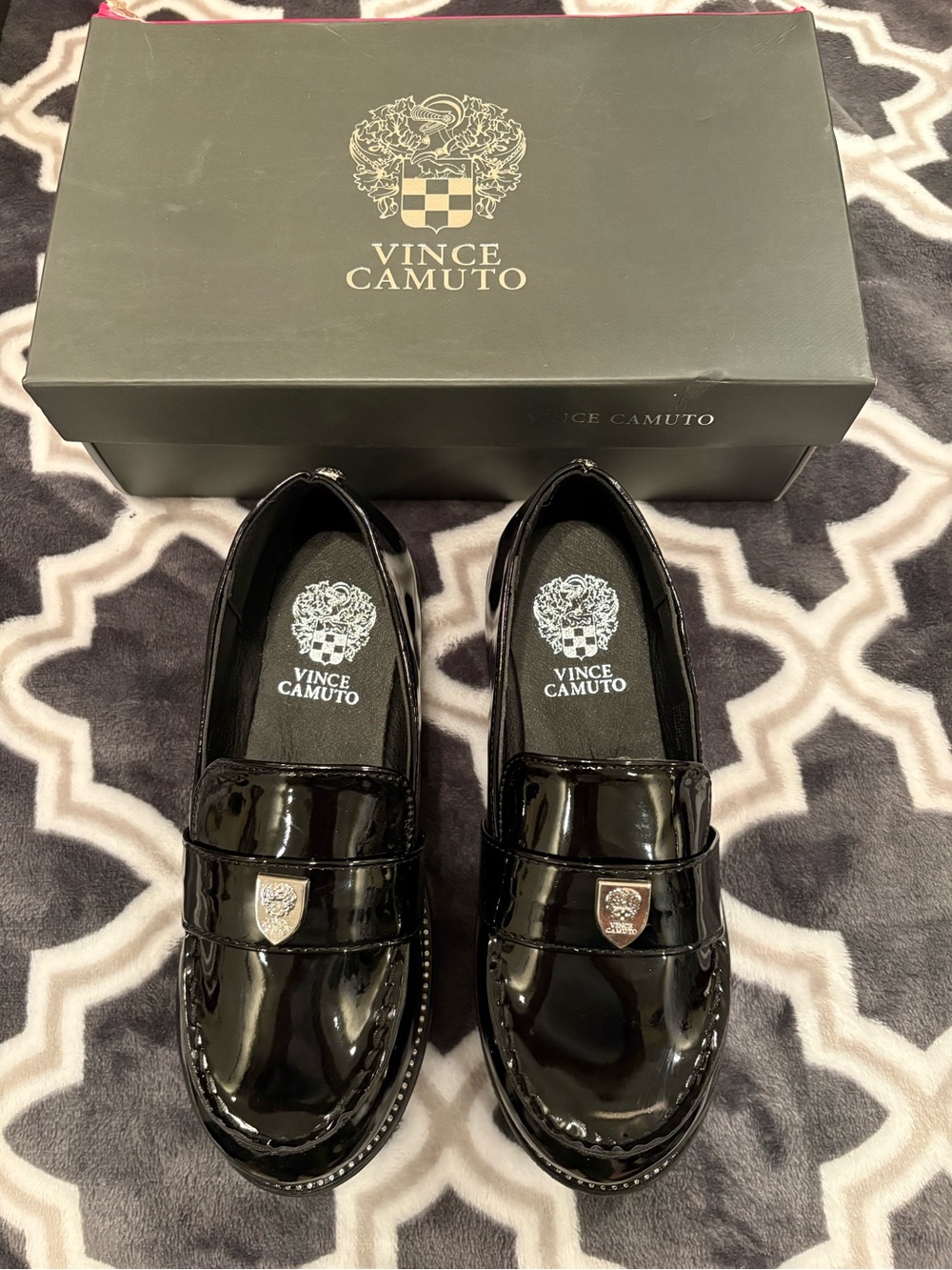 Vince Camuto Kids' Black Patent Loafers